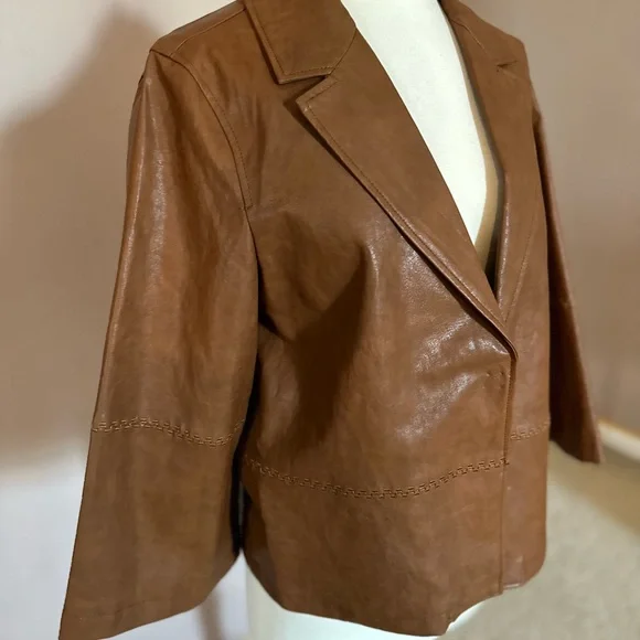 NWT Anthropologie Faux Leather Jacket - Picture 4 of 4